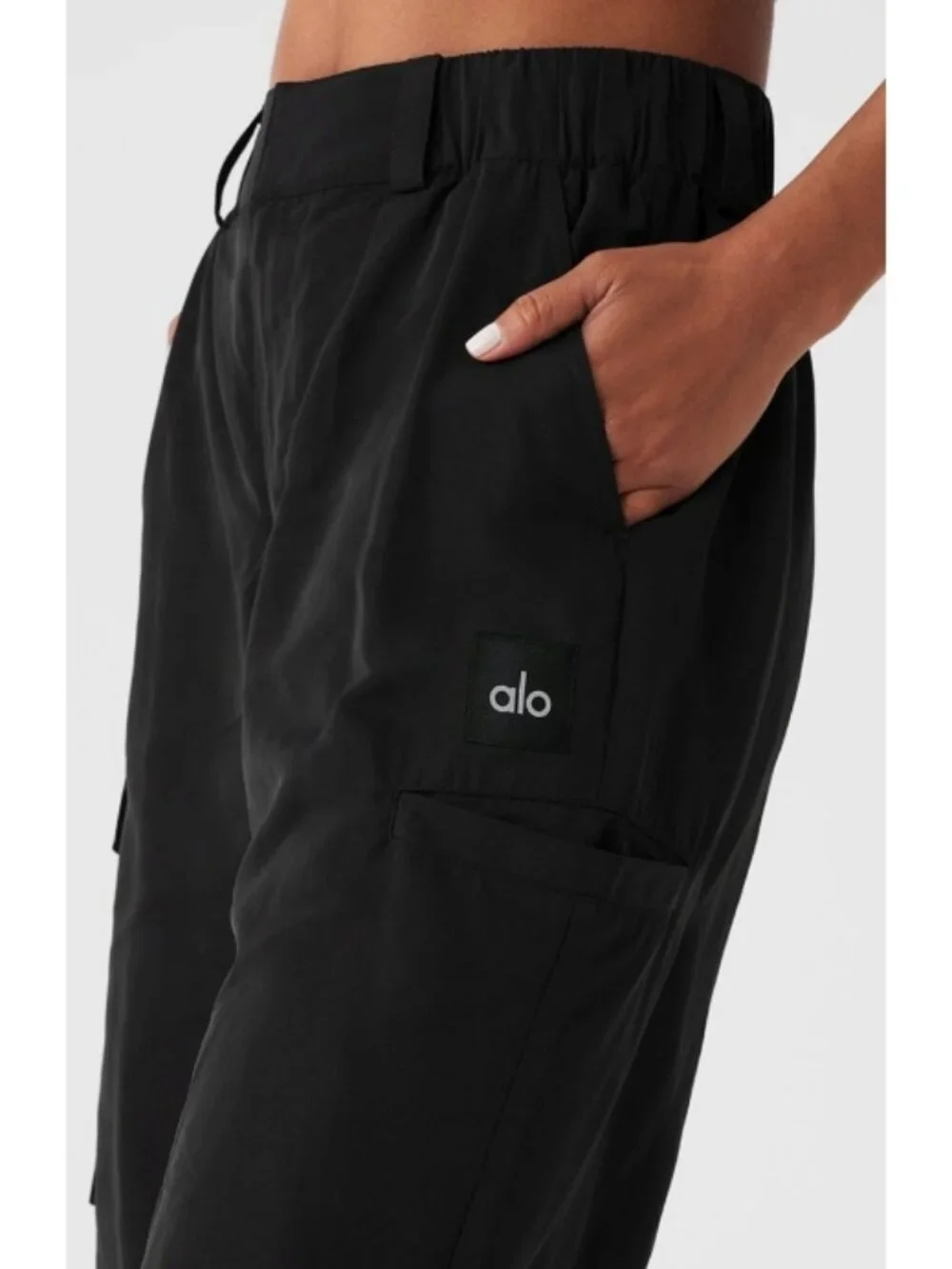 Alo High-Waist Break Line Joggers Black Hi-Rise Waisted Hiking Outdoor Traveling